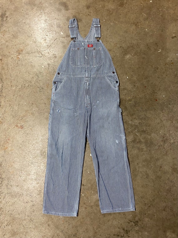 Vintage 80s Dickies Hickory Striped Denim Overall… - image 2