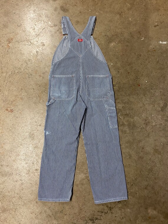 Vintage 80s Dickies Hickory Striped Denim Overall… - image 3