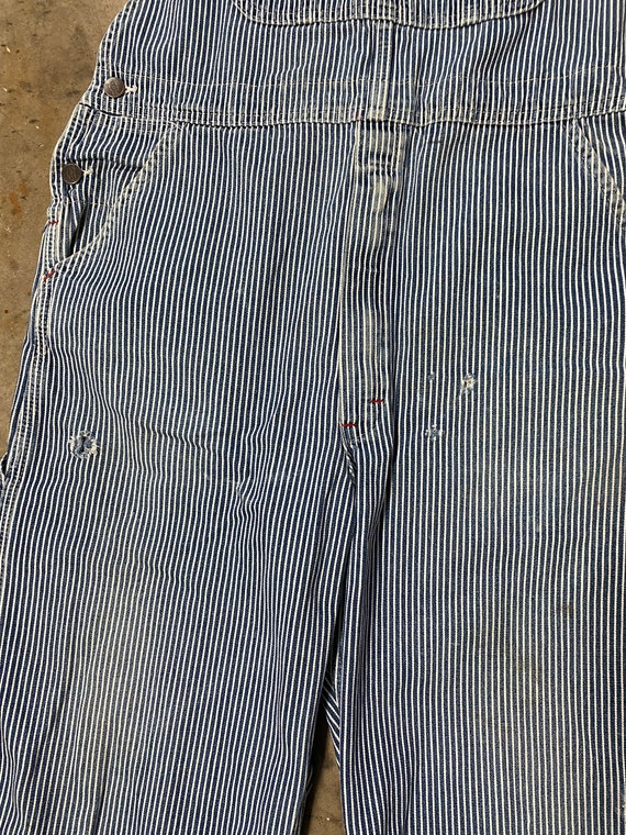 Vintage 80s Dickies Hickory Striped Denim Overall… - image 5