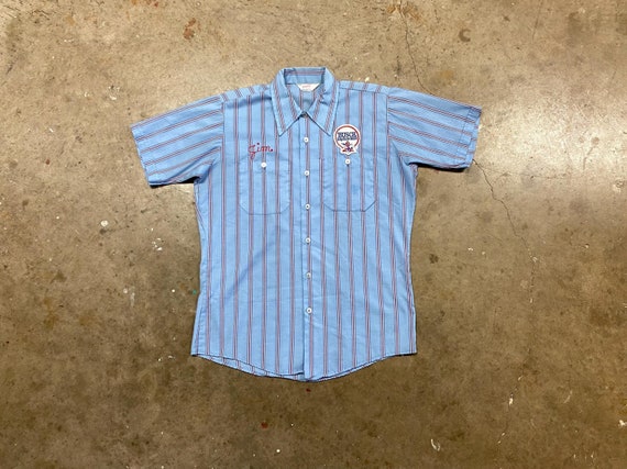 Vintage 70s Busch Bavarian Beer Unitog Work Shirt M - Etsy