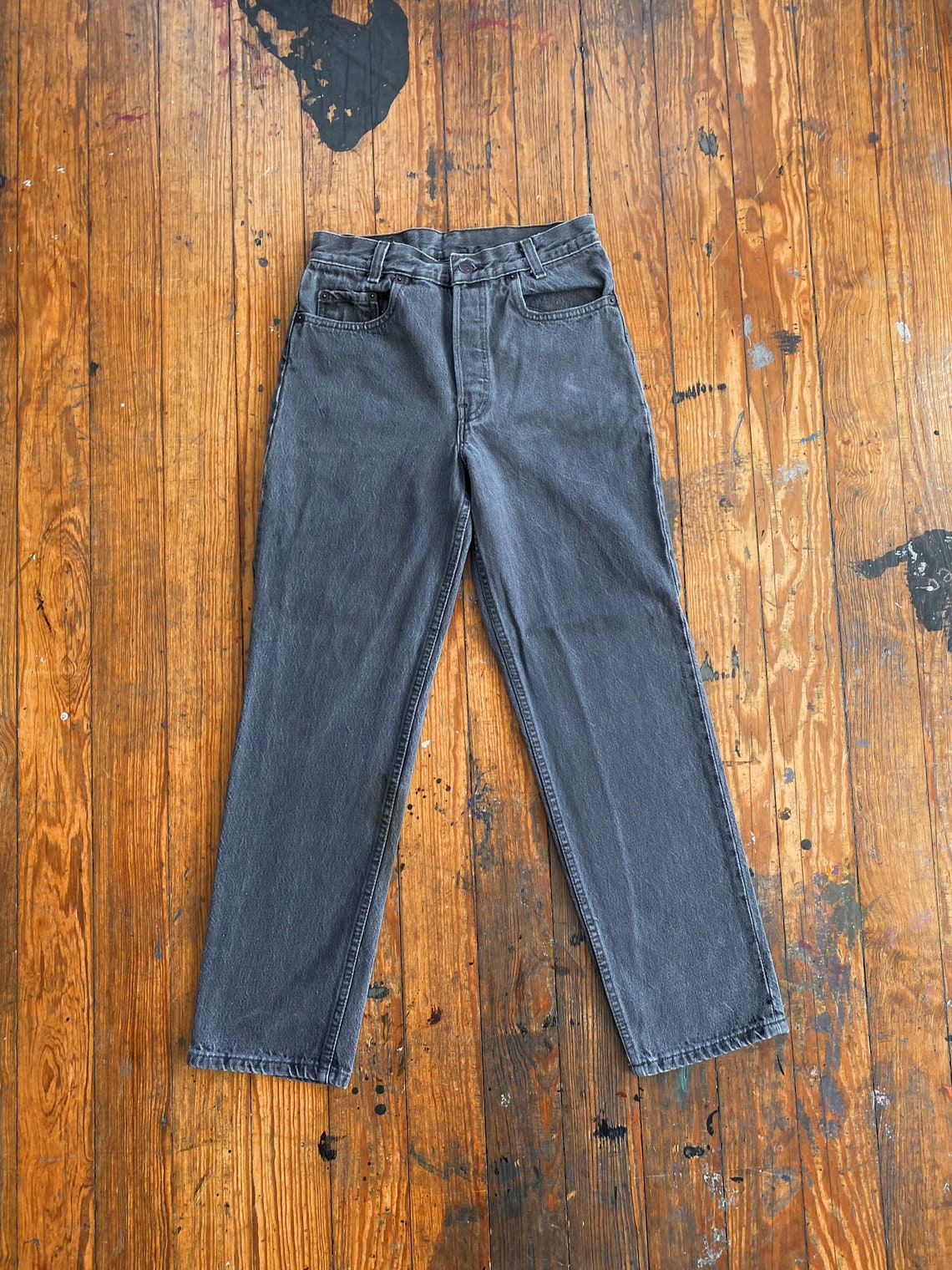Vintage 80s Levis 701 Black Jeans 26x27 | Etsy