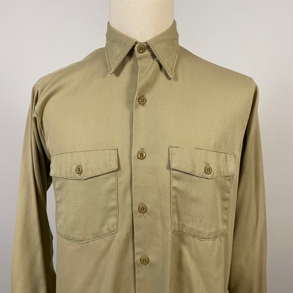 Vintage 70s Dickies Tab Button Up Work Shirt | M/L - image 5