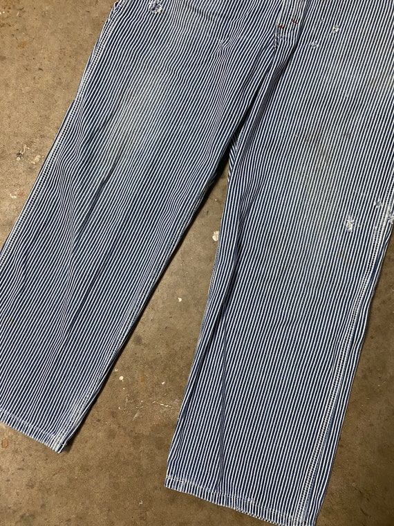 Vintage 80s Dickies Hickory Striped Denim Overall… - image 4