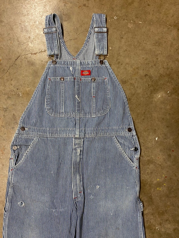 Vintage 80s Dickies Hickory Striped Denim Overall… - image 6