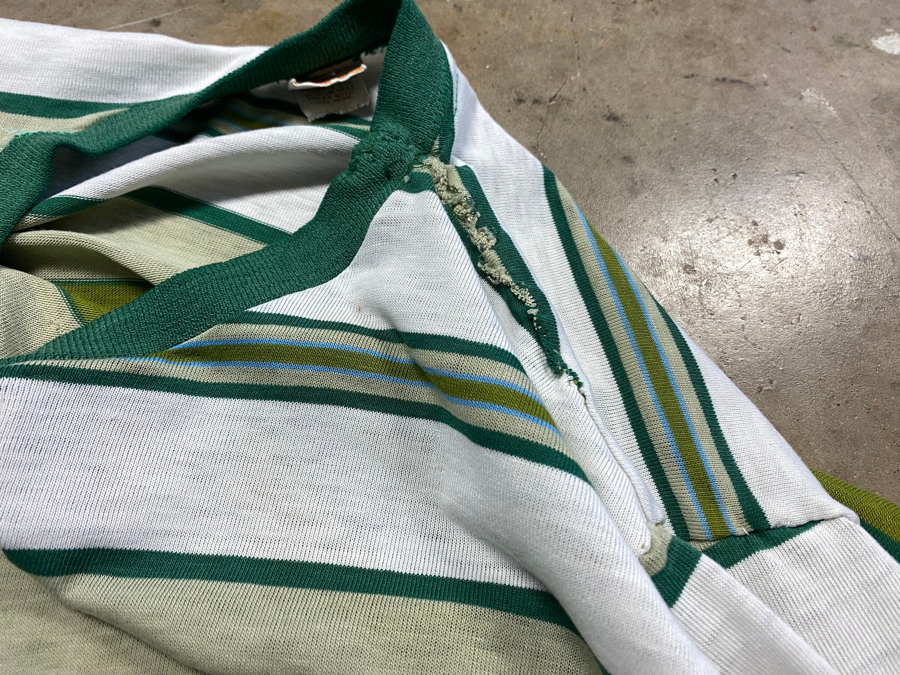 Vintage 60s Jantzen Paper Thin Distressed Striped T Shirt Vintage 60s Jantzen Paper Thin Distressed Striped T Shirt