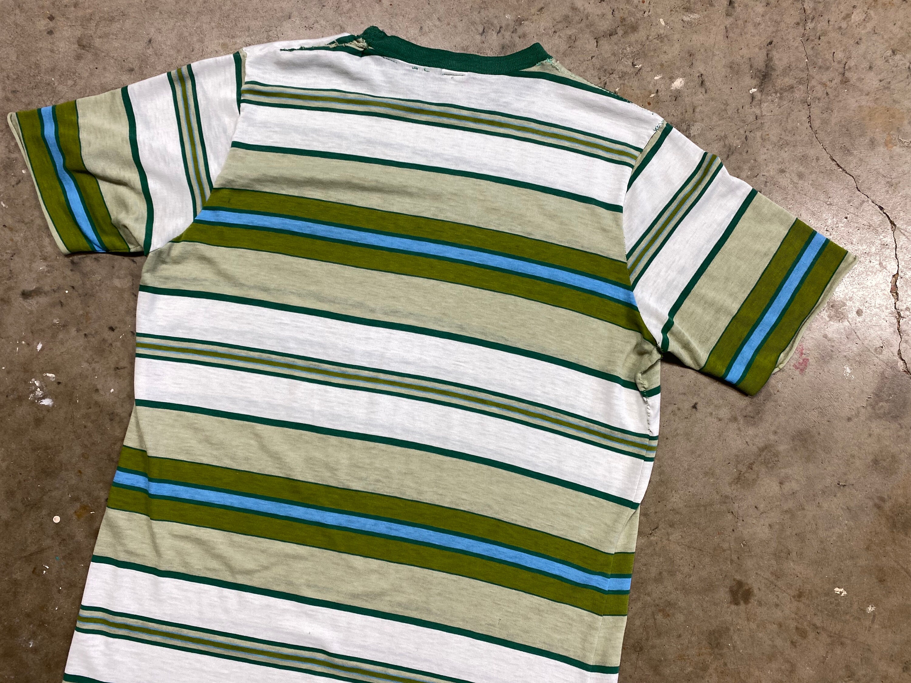 Vintage 60s Jantzen Paper Thin Distressed Striped T Shirt Vintage 60s Jantzen Paper Thin Distressed Striped T Shirt