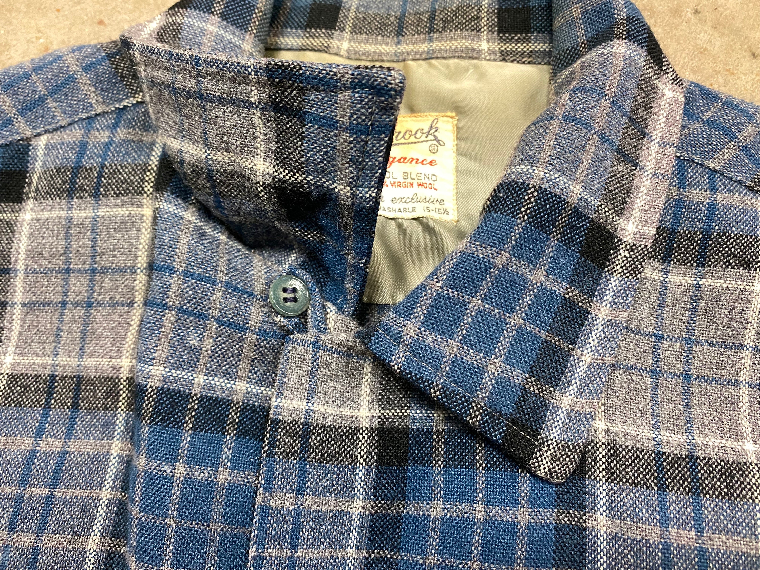 Vintage 50s Cranbrook Loop Collar Wool Flannel Shirt | M - Etsy