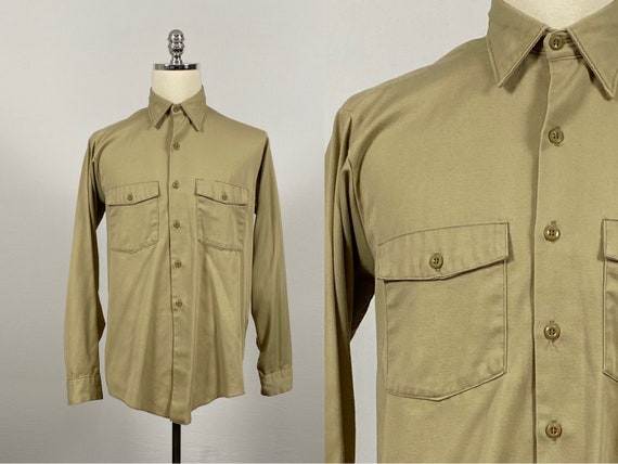 Vintage 70s Dickies Tab Button Up Work Shirt | M/L - image 2