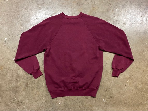 Vintage 80s Jerzees Maroon Raglan Crewneck Sweats… - image 5