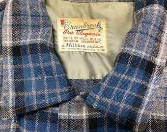 Vintage 50s Cranbrook Loop Collar Wool Flannel Shirt | M - Etsy