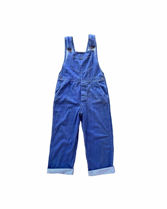 Vintage 70s Sanforized Cotton Denim Overalls | 37x