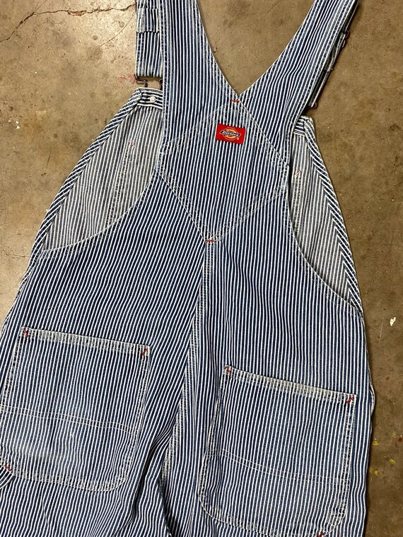 Vintage 80s Dickies Hickory Striped Denim Overall… - image 10