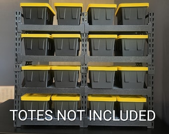 3D Printed Mini Tote Storage Rack, Modular Desktop Organizer (Totes Not Included)
