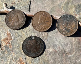13 Canadian Pennies 1859-1920