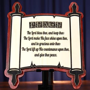Placa de madera con bendición bíblica: arte mural inspirador de paz con oración. Regalo decorativo para el hogar que inspira fe, ánimo y fortaleza espiritual.