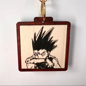 Gon Square Keychain – 2.5” x 2.5” | Inspired by Hunter x Hunter | Anime Fan Art | Wooden Keychain