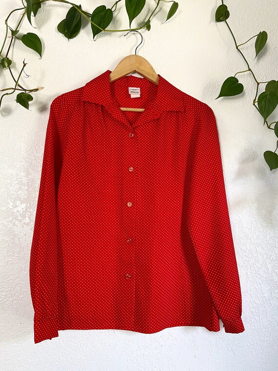 jcpenney polka dot blouse