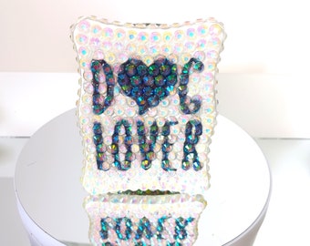 Clear Iridescent Resin Rhinestone Bling Bedazzled Dog Lover Decorative Magnet