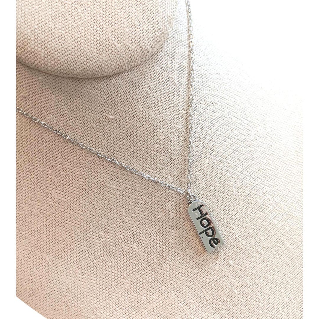 Hope Tag Charm and Stainless-steel Chain Necklace - Etsy