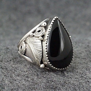 Onyx & Sterling Silver Ring - Darrell Morgan - Size 9.5