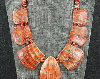 Spiny Oyster, Turquoise & Sterling Silver Necklace - Joe Garcia