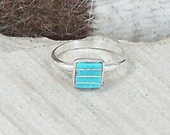 Turquoise & Sterling Silver Ring - Janelle Shebola - Size 8.5