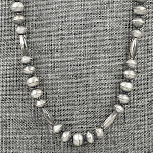 Sterling Silver Navajo Pearl Necklace 24&quot; - Vintage