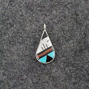 Multi Stone & Sterling Silver Pendant - Rhianna Kallestewa