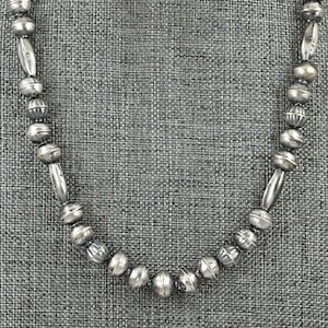 Sterling Silver Navajo Pearl Necklace 18&quot; - Vintage