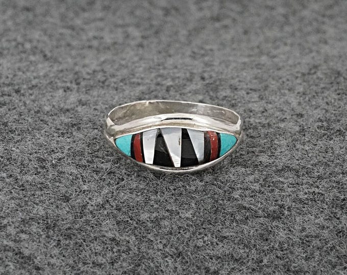 Multi-stone & Sterling Silver Inlay Ring - Ola Eriacho - Size 9.5 - Etsy