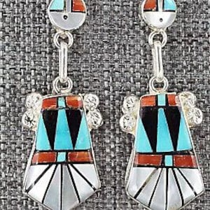 Multi Stone Inlay & Sterling Silver Earrings - Ola Eriacho