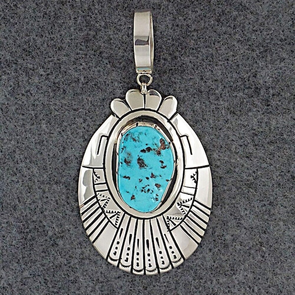 Turquoise & Sterling Silver Pendant - Rosita Singer