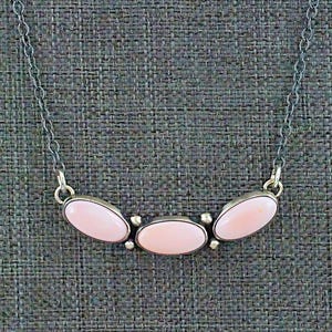 Pink Conch Shell & Sterling Silver Necklace - Loretta Delgarito