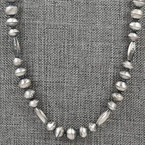 Sterling Silver Navajo Pearl Necklace 24&quot; - Vintage