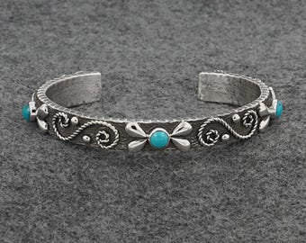 Turquoise & Sterling Silver Bracelet - Ernest Rangel
