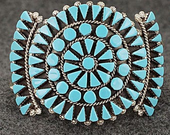 Turquoise & Sterling Silver Bracelet - Merlinda Chavez
