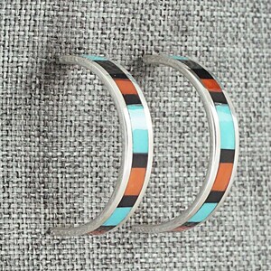 Multi Stone Inlay & Sterling Silver Earrings - Robin Chavez
