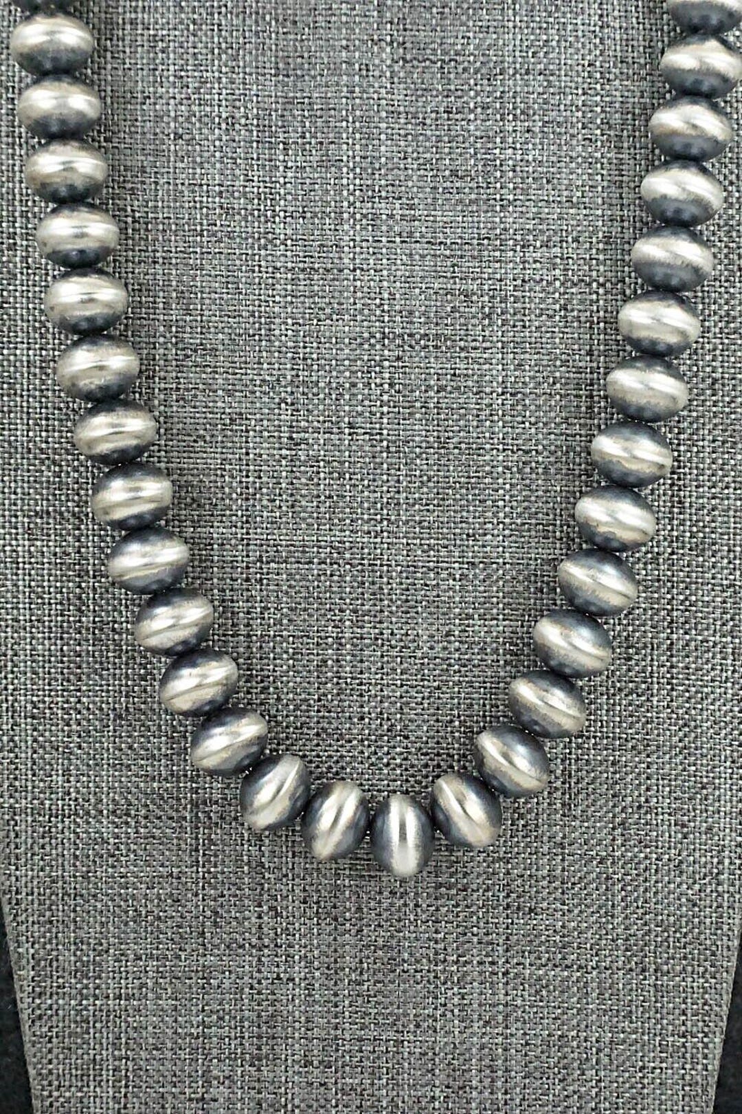 アクセサリー Folk/N SILVER BEADS NECKLACE navajo-turquoise-sterling-