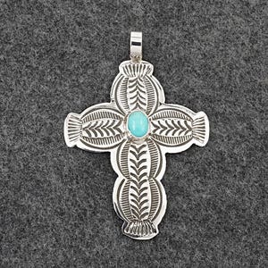 Turquoise & Sterling Silver Pendant - Arnold Blackgoat - Etsy