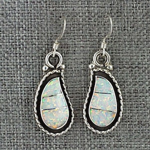 Opalite & Sterling Silver Inlay Earrings - Susie Lowsayatee