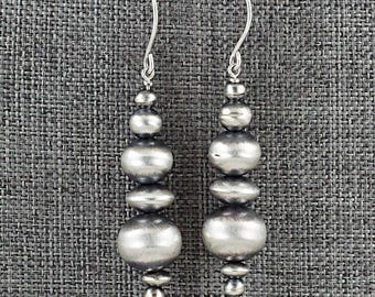 Sterling Silver Navajo Pearl Earrings - Dorinda Mariano