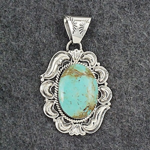 Turquoise & Sterling Silver Pendant - Harold Becenti