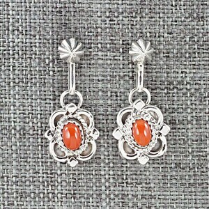 Coral & Sterling Silver Earrings - Sharon McCarthy