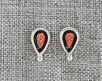 Coral & Sterling Silver Earrings - Shirley Walela