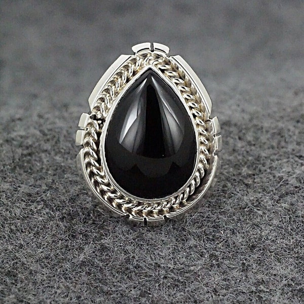 Onyx & Sterling Silver Ring - Samuel Yellowhair - Size 6