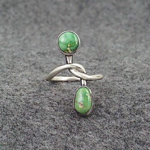 Turquoise and Sterling Silver Ring - Raymond Coriz - Size 7.5