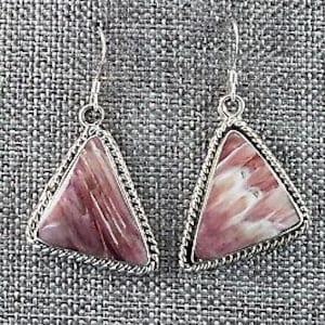 Spiny Oyster & Sterling Silver Earrings - Sheen Yazzie