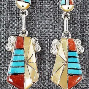 Multi Stone Inlay & Sterling Silver Earrings - Ola Eriacho