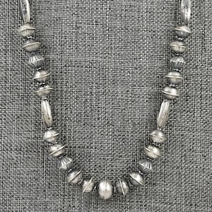 Sterling Silver Navajo Pearl Necklace 22&quot; - Vintage