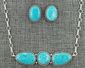 Vintage Authentic Native American Indian Jewelry Chunky Kingman